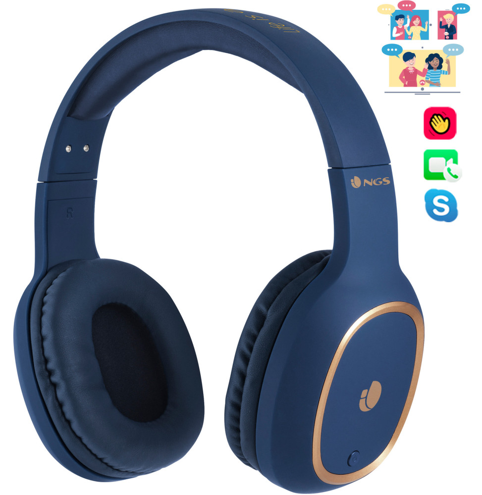 Casque bluetooth Ngs Artica Pride Blue avec microphone